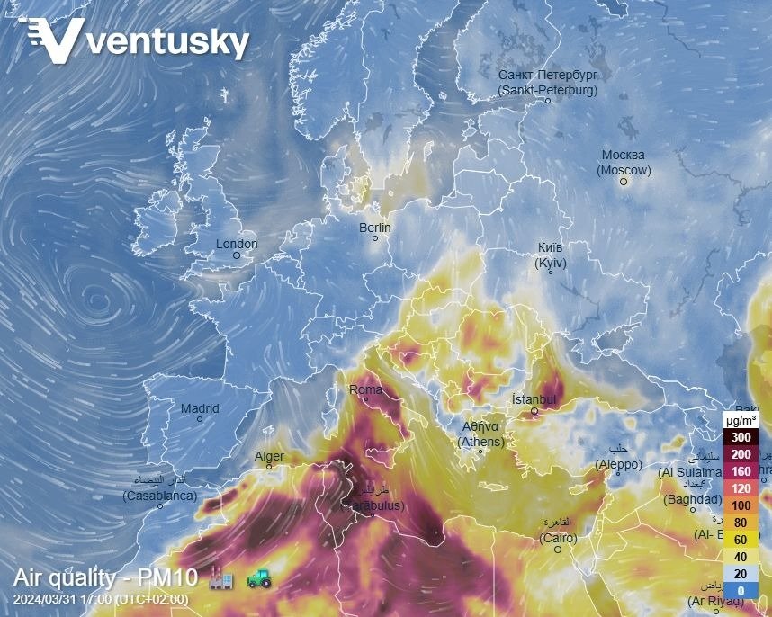 PM10 (Saharan dust transport)
