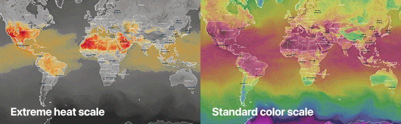 Difference between custom and regular color scales. Same data, same map.