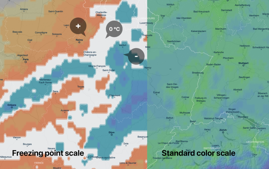 Scale that focuses on temperatures around 0 °C